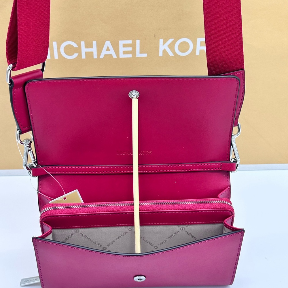 Michael Kors Pink to Blue Gradient Monogram Crossbody Bag - Picture 10 of 16